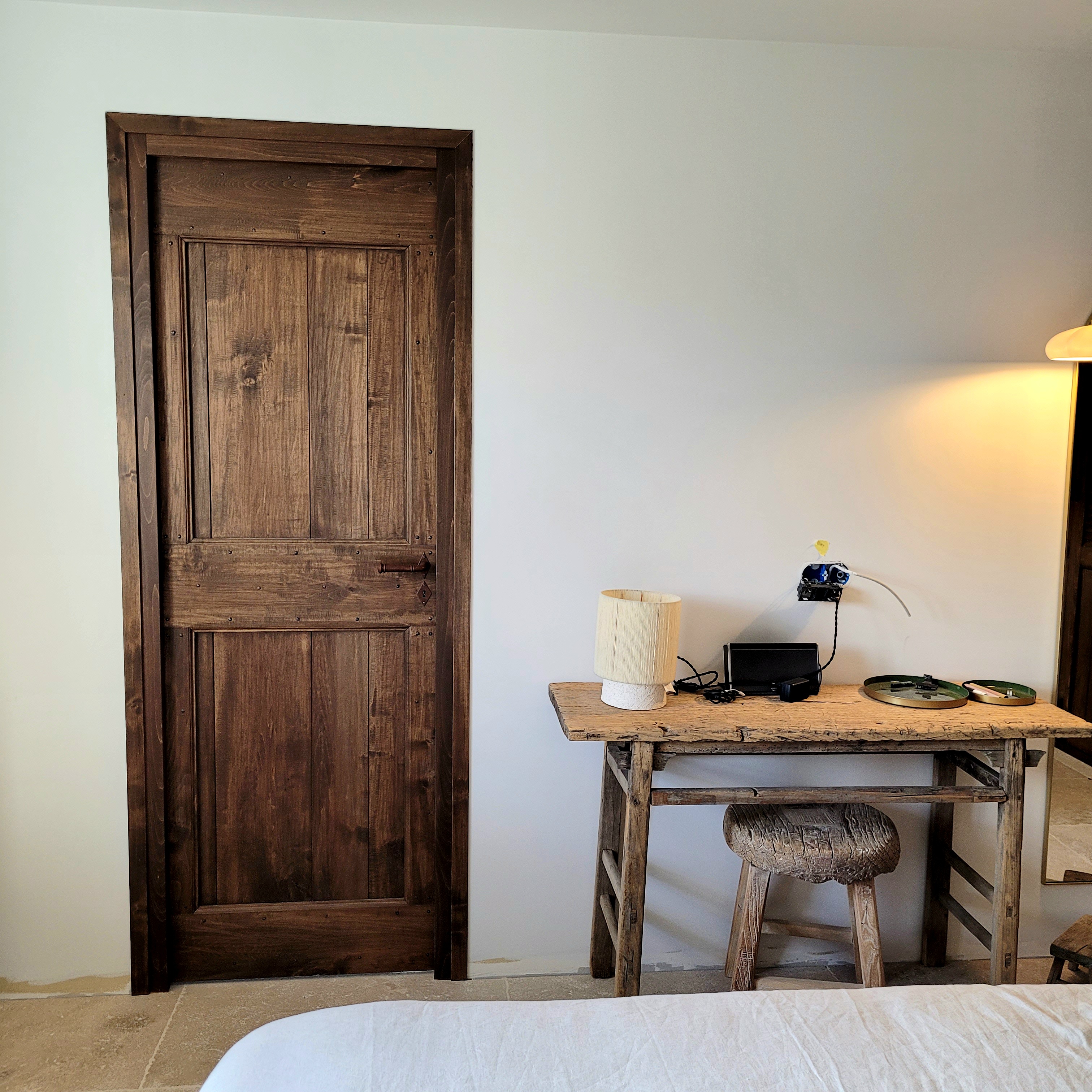 Porte En Pin Récupéré Des Années 1930 – Intérieur, état D'origine Avec Marques